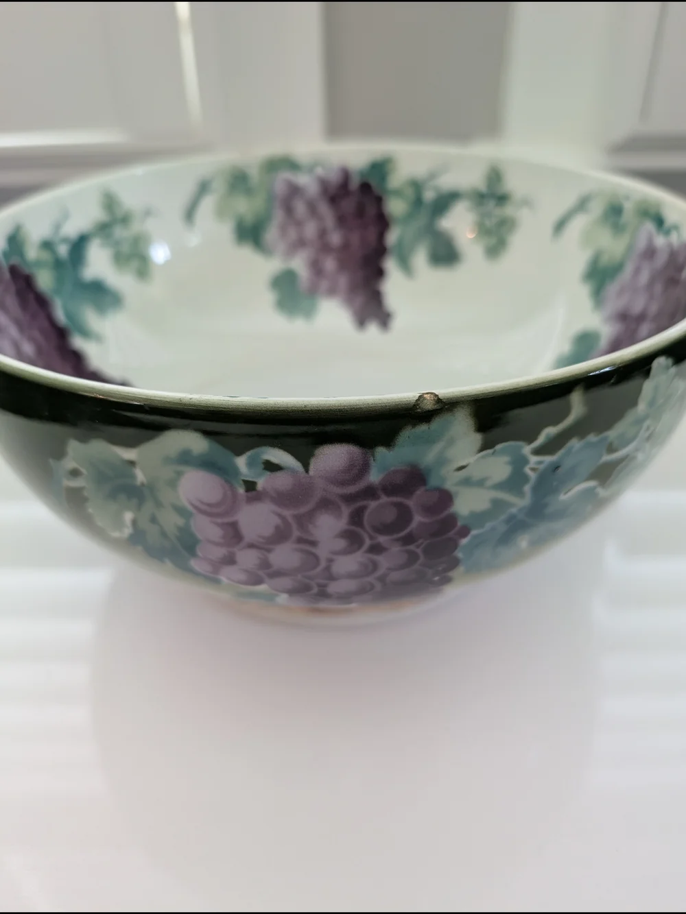 Antique K&G Luneville France Grape Harvest Punch Bowl Keller & Guérin Faience 10